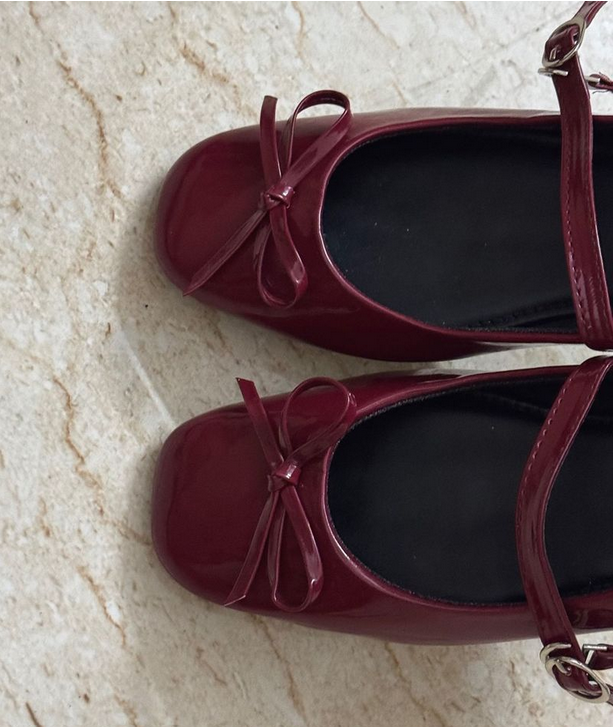 Marry Jane Cherry Red Ballerina Shoe